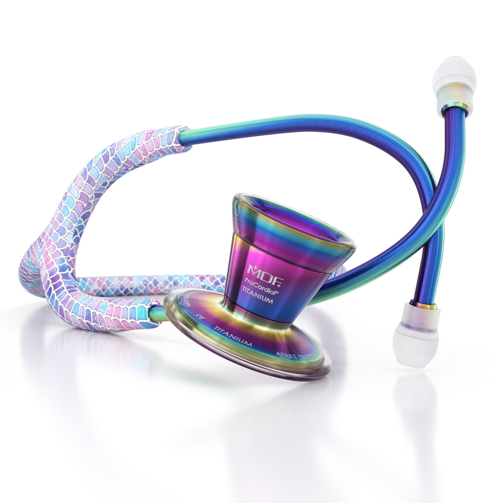 ProCardial® Titan Erwachsenen Kardiologie Stethoskope- Baby Mermaid/Kaleidoskop+Transportetui